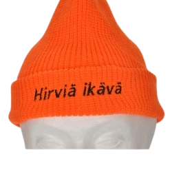 Direktiivi Pipo, Oranssi Neulepipo - Akryyli, 'Hirviä Ikävä' Brodeeraus